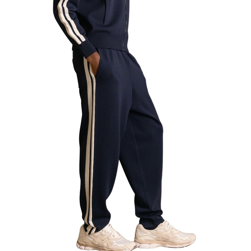 Novu Mens's Santos Knit Trouser Navy NWT Size L